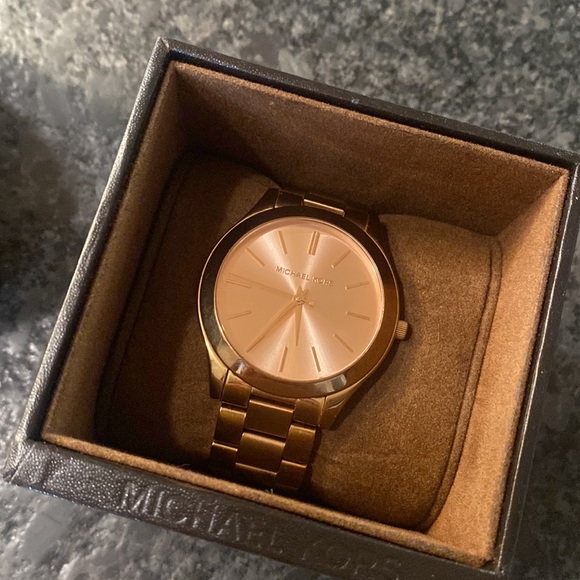 Oversized Slim Runway Rose Gold Tone Watch - Picture 2 of 8